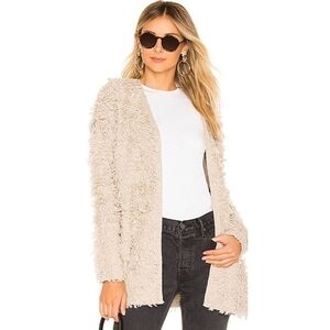 Splendid Teddy Cardigan wool shag sweater oatmeal beige size medium